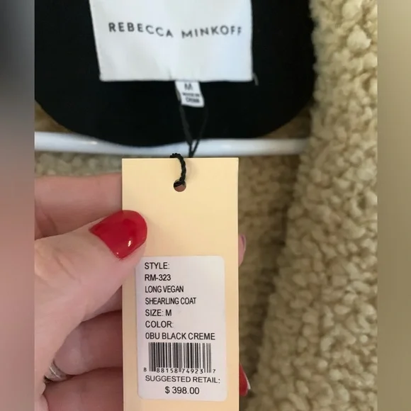 NWT Rebecca Minkoff M Boho Vegan Suede Shearling Wool Designer Coat Black $398 - Picture 15 of 15